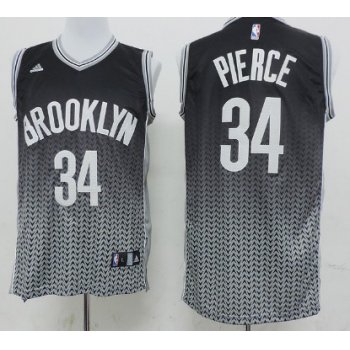 Brooklyn Nets #34 Paul Pierce Black/White Resonate Fashion Jersey