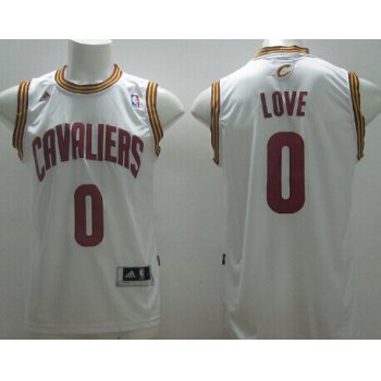 Cleveland Cavaliers #0 Kevin Love Revolution 30 Swingman White Jersey