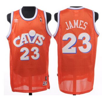 Cleveland Cavaliers #23 LeBron James CavFanatic Orange Swingman Throwback Jersey