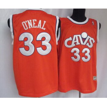 Cleveland Cavaliers #33 Shaquille O'neal CavFanatic Orange Swingman Throwback Jersey