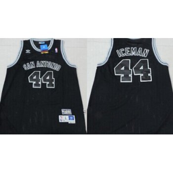 San Antonio Spurs #44 Iceman Nickname Black Swingman Throwback Jersey