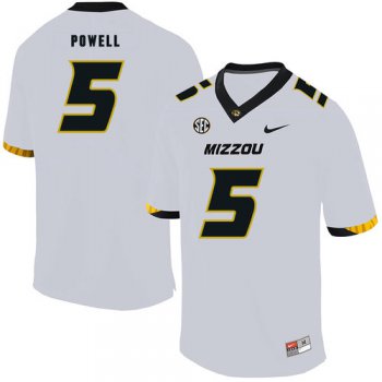 Missouri Tigers 5 Taylor Powell White Nike College Football Jersey
