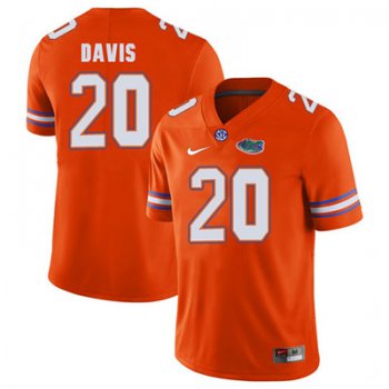 Florida Gators Orange #20 Malik Davis Football Player Performance Jersey