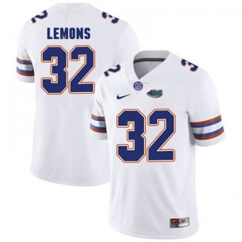 Florida Gators White #32 Adarius Lemons Football Player Performance Jersey