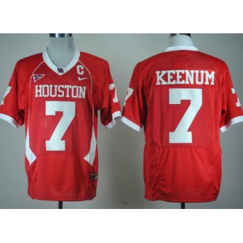 Houston Cougars #7 Case Keenum Red C-USA Patch Jersey