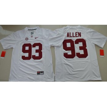 Men's Alabama Crimson Tide #93 Jonathan Allen White Limited Stitched College Football Nike NCAA Jersey