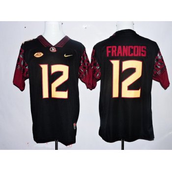 Men's Florida State Seminoles #12 Deondre Francois Black Stitched College Football 2016 Nike NCAA Jersey