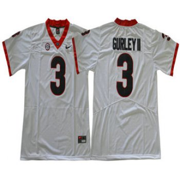 Men's Georgia Bulldogs #3 Todd Gurley II White Limited 2017 College Football Stitched Nike NCAA Jersey