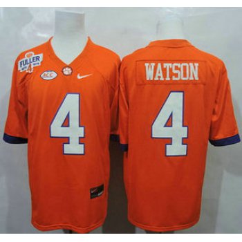 Clemson Tigers #4 Deshaun Watson Orange College Football Jersey With Steve Fuller Patch