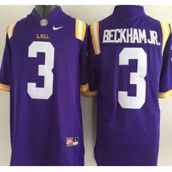 LSU Tigers #3 Odell Beckham Jr. Purple 2015 College Football Nike Limited Jersey
