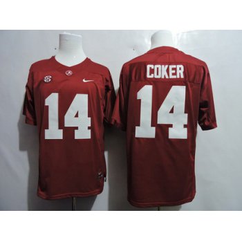 Men's Alabama Crimson Tide #14 Jake Coker Red College Football Nike Jersey