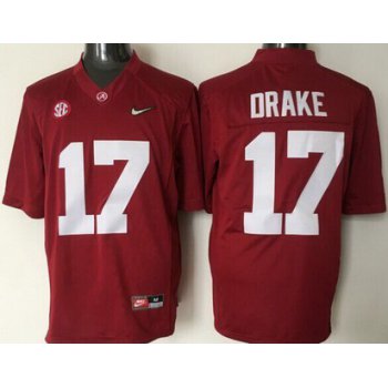 Men's Alabama Crimson Tide #17 Kenyan Drake Red 2016 Playoff Diamond Quest College Football Nike Limited Jersey
