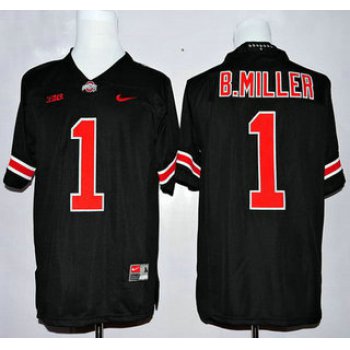 Men's Ohio State Buckeyes #1 Baxton Miller Black With Orange College Football Nike Limited Jersey