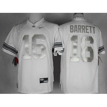 Ohio State Buckeyes #16 J.T. Barrett Platinum White Limited Jersey