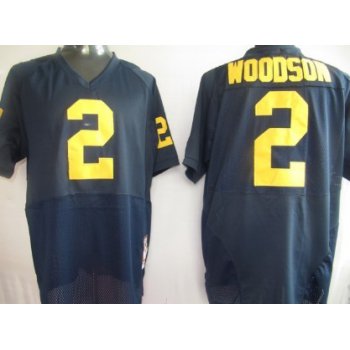 Michigan Wolverines #2 Woodson Navy Blue Jersey