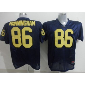 Michigan Wolverines #86 Manningham Navy Blue Jersey