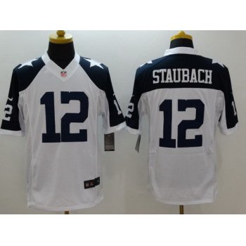 Men's Dallas Cowboys #12 Roger Staubach White Thanksgiving Retired Player NFL Nike Limited Jersey