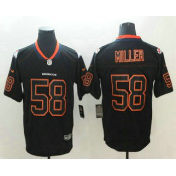 Men's Denver Broncos #58 Von Miller 2018 Black Lights Out Color Rush Stitched NFL Nike Limited Jersey
