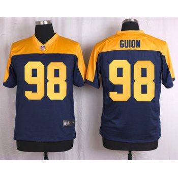 Men's Green Bay Packers #98 Letroy Guion Navy Blue Gold Alternate NFL Nike Elite Jersey