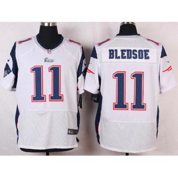 Men's New England Patriots #11 Drew Bledsoe White Retired Player NFL Nike Elite Jersey