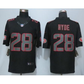 Men's San Francisco 49ers #28 Carlos Hyde Black Impact NFL Nike Limited Jersey