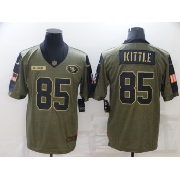 Men's San Francisco 49ers #85 George Kittle Nike Olive 2021 Salute To Service Limited Player Jersey