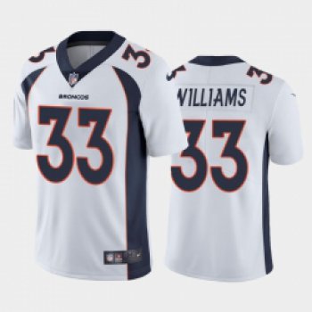 Men Nike Denver Broncos #33 Javonte Williams White Vapor Limited Jersey