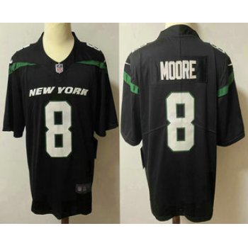 Men's New York Jets #8 Elijah Moore Black 2021 Vapor Untouchable Stitched NFL Nike Limited Jersey