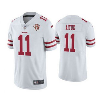 Men's San Francisco 49ers #11 Brandon Aiyuk White 2021 75th Anniversary Vapor Untouchable Limited Stitched NFL Jersey