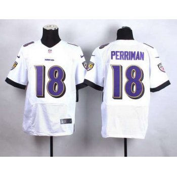 Men's Baltimore Ravens #18 Breshad Perriman Nike White Elite Jersey