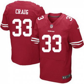 Men's San Francisco 49ers #33 Roger Craig Scarlet Red Retired Player NFL Nike Elite Jersey