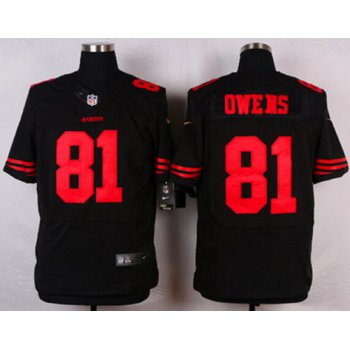 Men's San Francisco 49ers #81 Terrell Owens Black Retired Player 2015 NFL Nike Elite Jersey