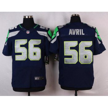 Men's Seattle Seahawks #56 Cliff Avril Navy Blue Team Color NFL Nike Elite Jersey