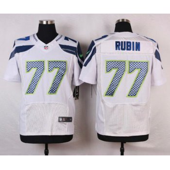 Men's Seattle Seahawks #77 Ahtyba Rubin White Road NFL Nike Elite Jersey
