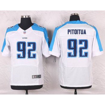 Men's Tennessee Titans #92 Ropati Pitoitua White Road NFL Nike Elite Jersey