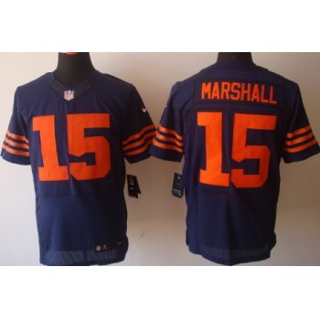 Nike Chicago Bears #15 Brandon Marshall Blue With Orange Elite Jersey