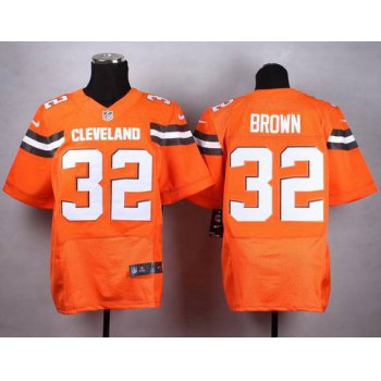 Nike Cleveland Browns #32 Jim Brown 2015 Orange Elite Jersey