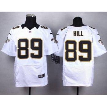 Nike New Orleans Saints #89 Josh Hill White Elite Jersey