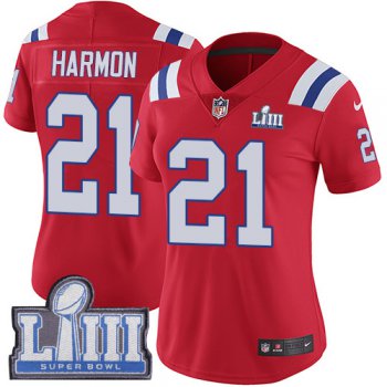 #21 Limited Duron Harmon Red Nike NFL Alternate Women's Jersey New England Patriots Vapor Untouchable Super Bowl LIII Bound