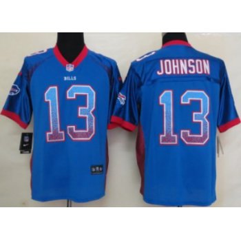 Nike Buffalo Bills #13 Steve Johnson Drift Fashion Blue Elite Jersey