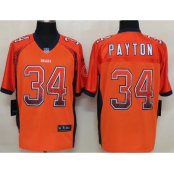 Nike Chicago Bears #34 Walter Payton Drift Fashion Orange Elite Jersey