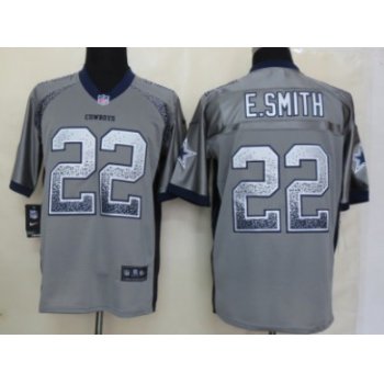 Nike Dallas Cowboys #22 Emmitt Smith Drift Fashion Gray Elite Jersey