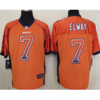 Nike Denver Broncos #7 John Elway Drift Fashion Orange Elite Jersey