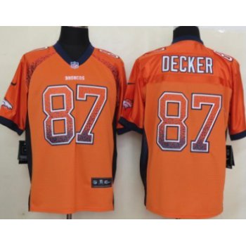 Nike Denver Broncos #87 Eric Decker Drift Fashion Orange Elite Jersey