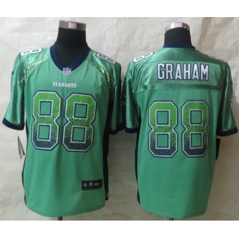 Nike Seattle Seahawks #88 Jimmy Graham Drift Fashion Green Elite Jersey