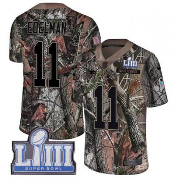 #11 Limited Julian Edelman Camo Nike NFL Youth Jersey New England Patriots Rush Realtree Super Bowl LIII Bound