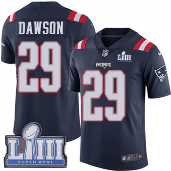 #29 Limited Duke Dawson Navy Blue Nike NFL Youth Jersey New England Patriots Rush Vapor Untouchable Super Bowl LIII Bound