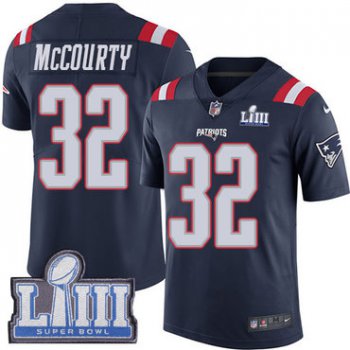 #32 Limited Devin McCourty Navy Blue Nike NFL Youth Jersey New England Patriots Rush Vapor Untouchable Super Bowl LIII Bound