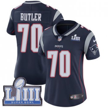 #70 Limited Adam Butler Navy Blue Nike NFL Home Women's Jersey New England Patriots Vapor Untouchable Super Bowl LIII Bound