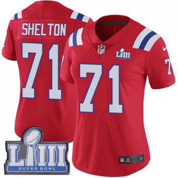 #71 Limited Danny Shelton Red Nike NFL Alternate Women's Jersey New England Patriots Vapor Untouchable Super Bowl LIII Bound